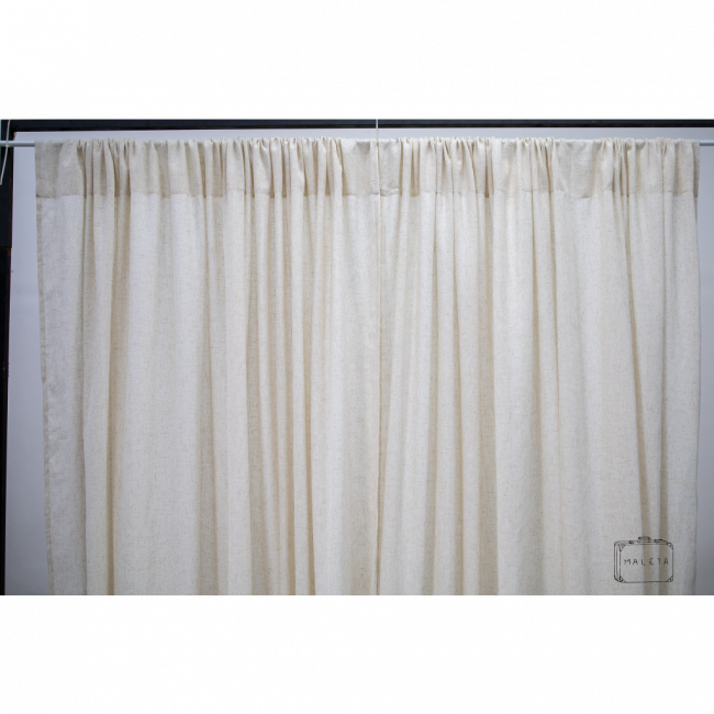 CORTINA LINHO CRU RISCADINHA - 3,00X4,20
