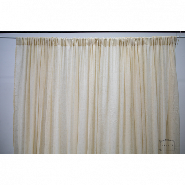 CORTINA LINHO BEGE - 2,85X3,00