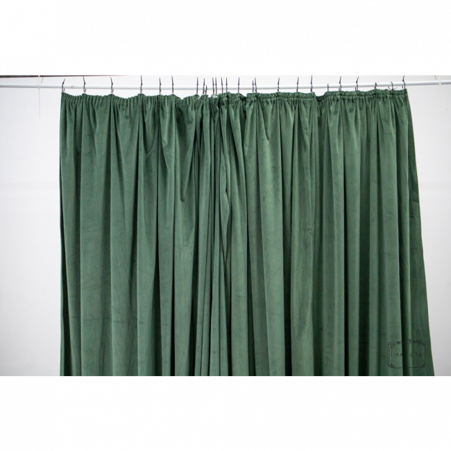 CORTINA VELUDO VERDE MUSGO - 1,50X2,50