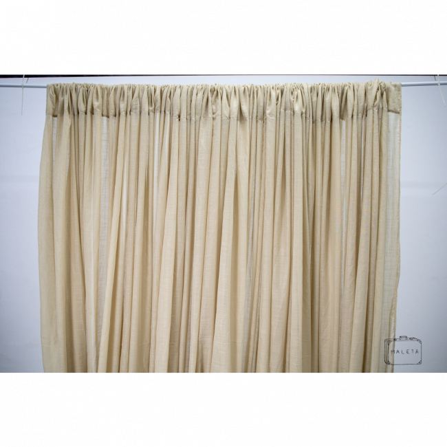 CORTINA LINHO BEGE - 11,60X2,80