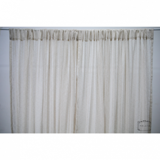 CORTINA LINHO AREIA - 2,95X2,45