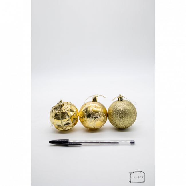 ENFEITE DE NATAL BOLINHAS DOURADAS