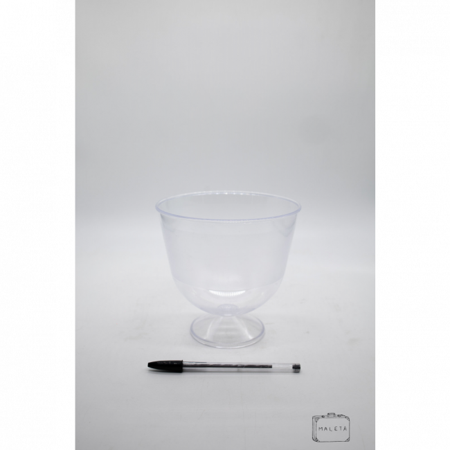 TAÇA ACRÍLICO PARA SERVIR COM BASE JATEADO