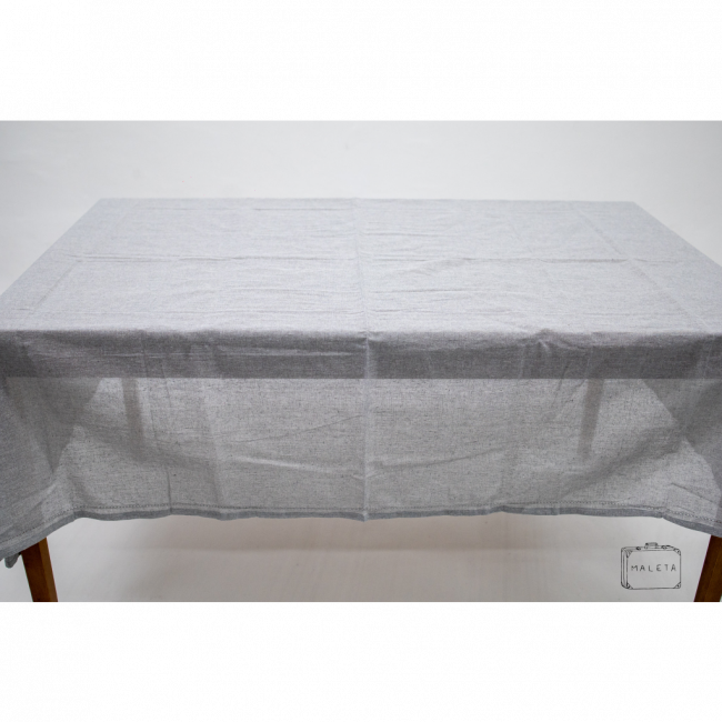 TOALHA DE MESA LINHO CINZA - 2,10X1,40