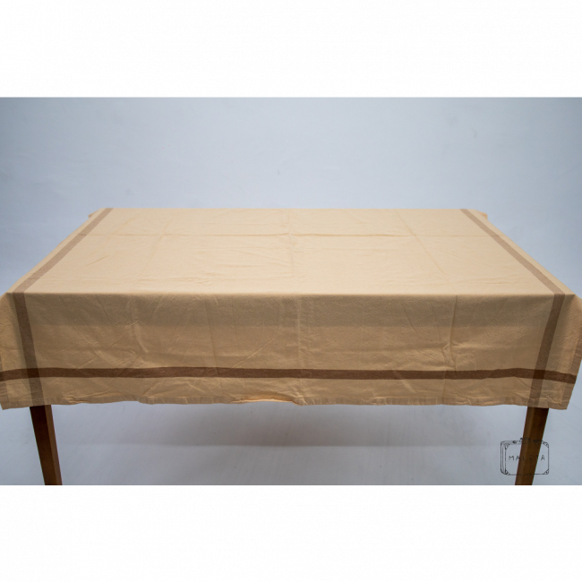 TOALHA DE MESA BEGE DETALHE MARROM ZARA HOME - 1,50X1,70