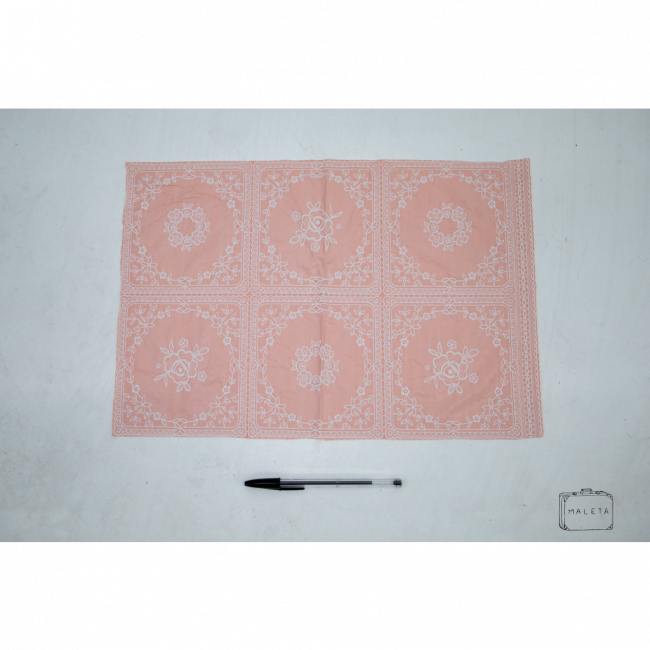 GUARDANAPO DE TECIDO ROSA FLORIDO - 0,42X0,28