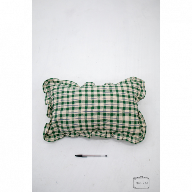 ALMOFADA XADREZ VERDE/BEGE - 50X30