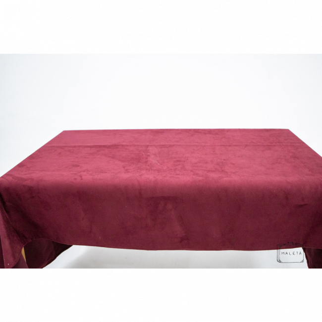 TOALHA DE MESA VELUDO BORDÔ - 2,75X1,46