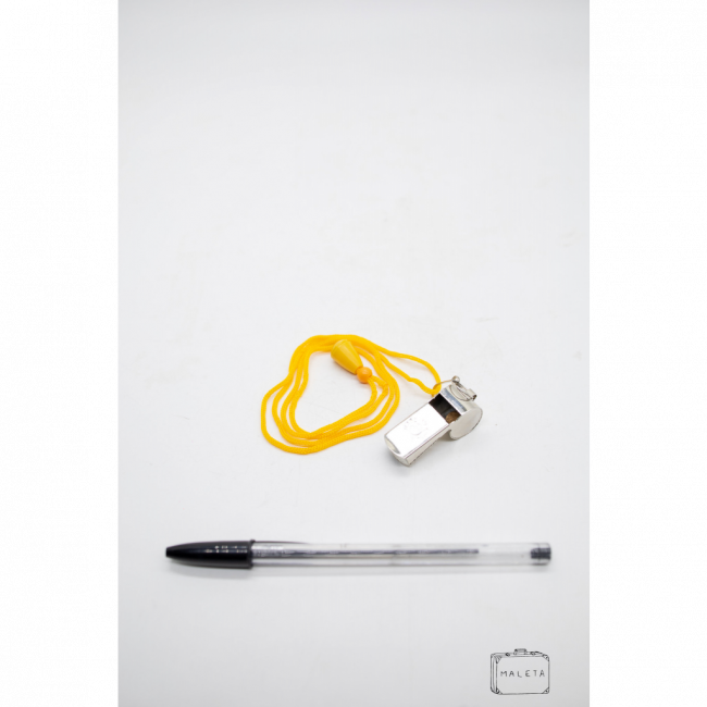 APITO CROMADO CORDÃO AMARELO