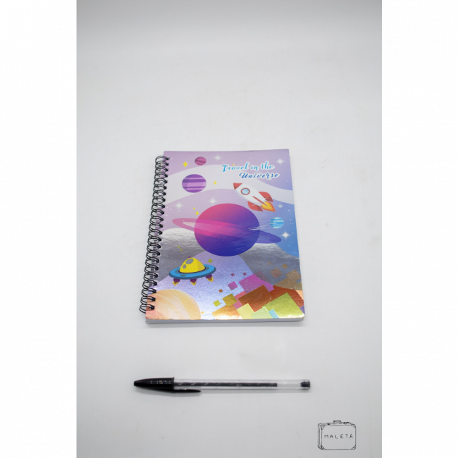 CADERNO A5 ESPIRAL PLANETAS E FOGUETE - LS