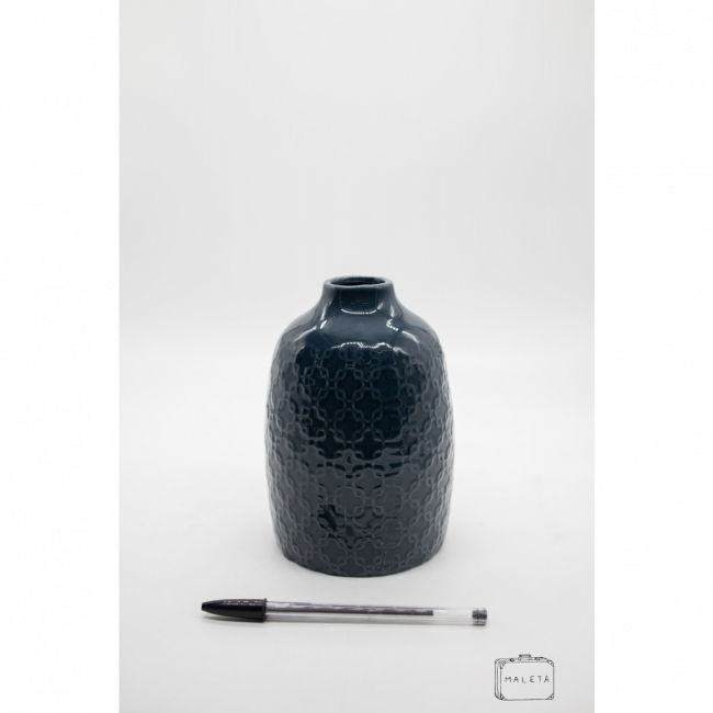 VASO CERÂMICA AZUL PETRÓLEO
