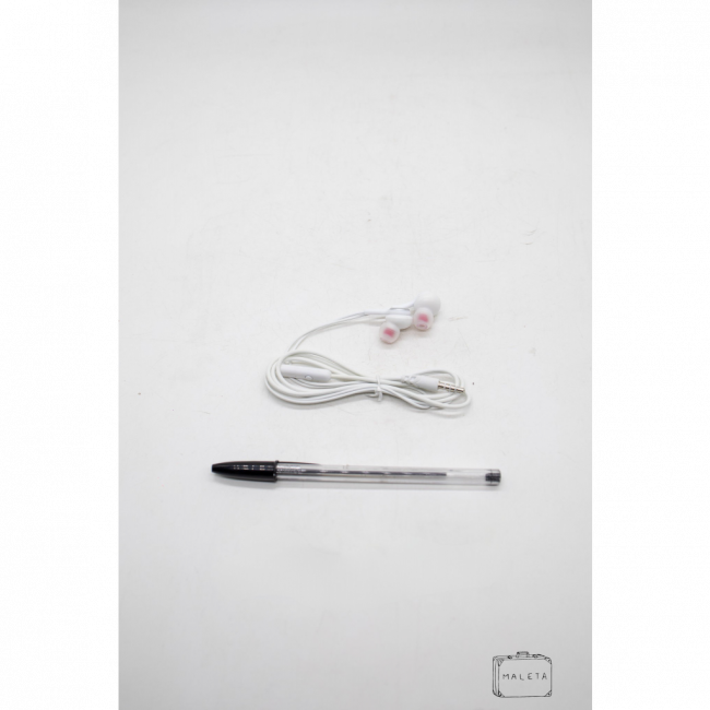 FONE DE OUVIDO COM FIO BRANCO – LS