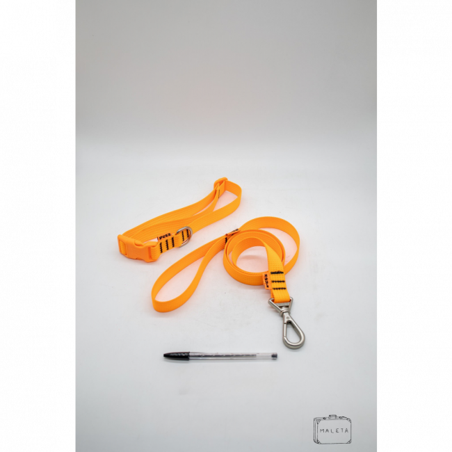 GUIA COM ENFORCADOR PARA PET LARANJA NEON – LS