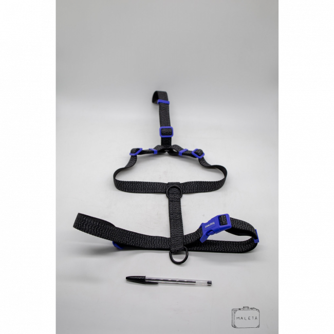 PEITORAL PARA PET PRETO DETALHES ROXO – LS