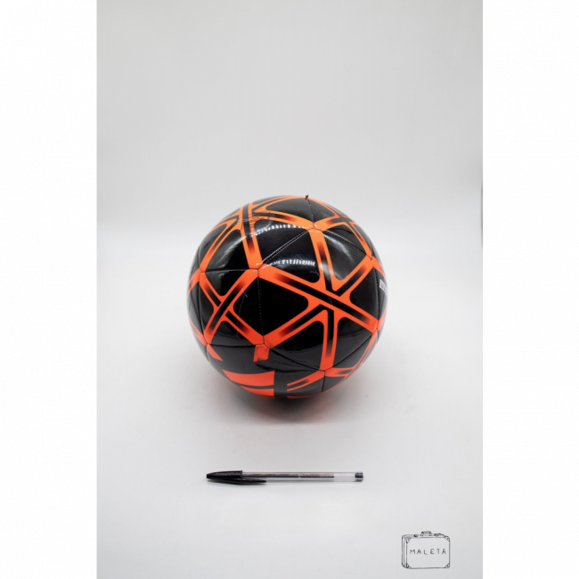 BOLA DE FUTEBOL ADIDAS PRETA DETALHES LARANJA - LS