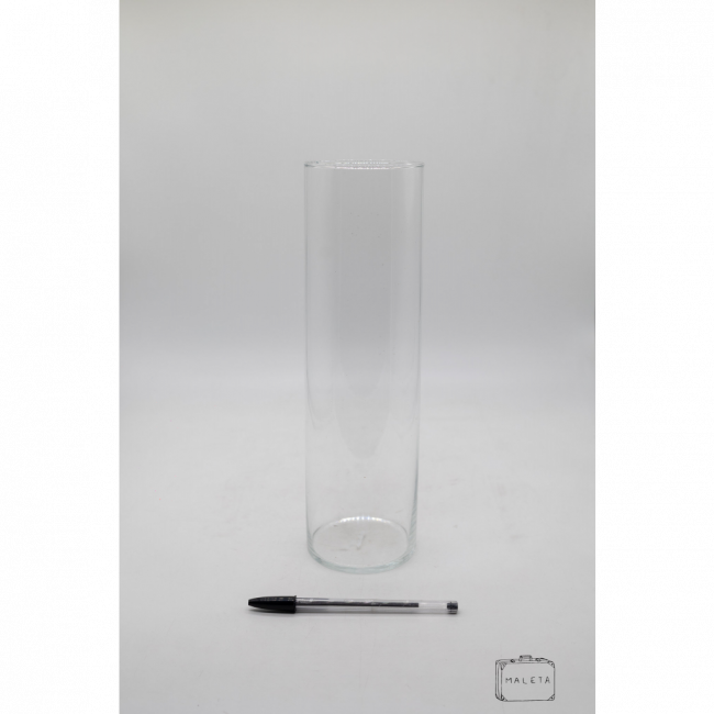 VASO DE VIDRO ALTO TRANSPARENTE