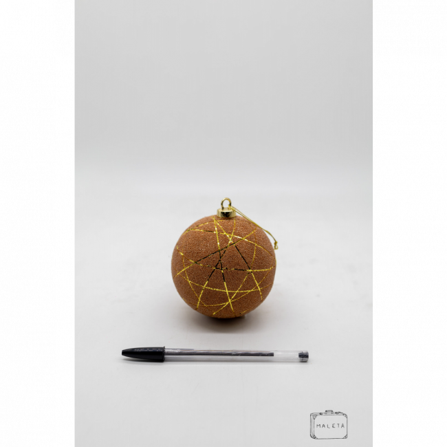 BOLA PARA ÁRVORE DE NATAL ROSÊ FIOS DOURADOS