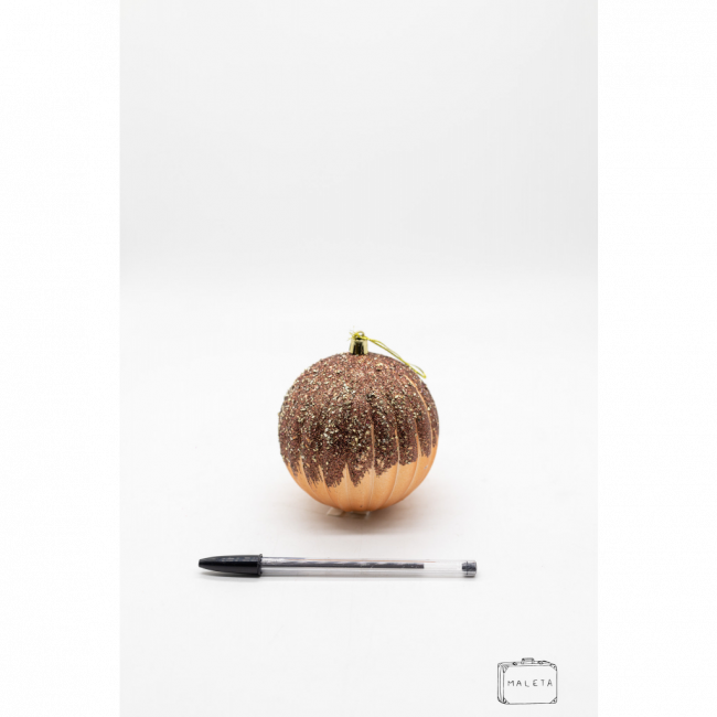 BOLA PARA ÁRVORE DE NATAL ROSÊ COM GLITTER