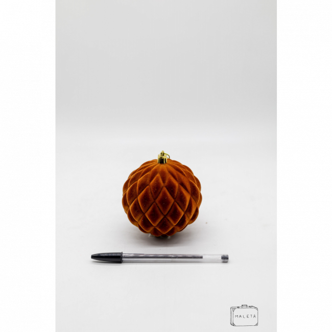 BOLA PARA ÁRVORE DE NATAL LARANJA VELUDO