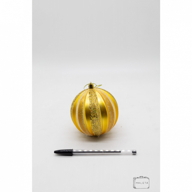 BOLA PARA ÁRVORE DE NATAL DOURADA CANELADA