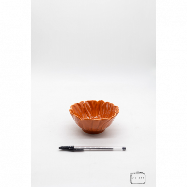 BOWL DE CERÂMICA LARANJA FLOR