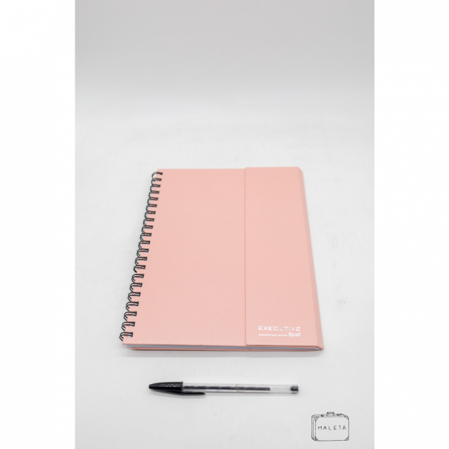 CADERNO A4 ROSA COM ESPIRAL