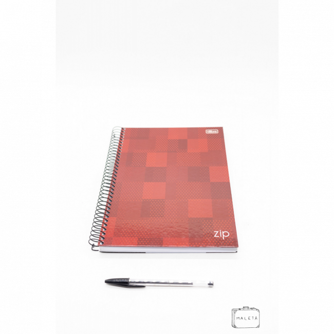 CADERNO A4 VINHO COM ZÍPER E ESPIRAL