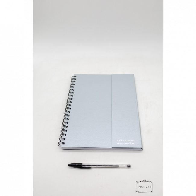 CADERNO A5 CINZA COM ESPIRAL