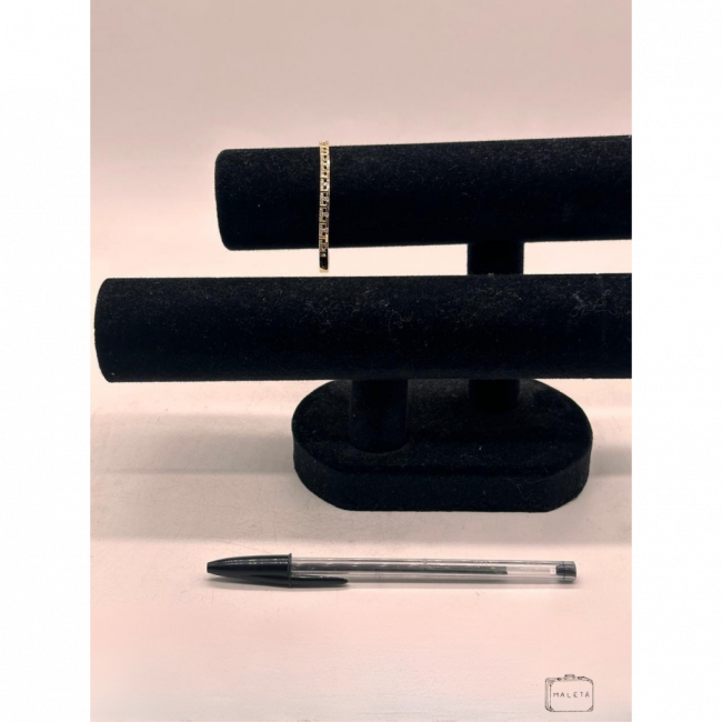 PULSEIRA RÍGIDA DOURADA COM PEDRARIA - LS