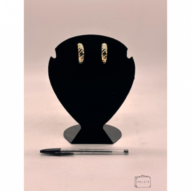 BRINCO DOURADO ARGOLA RISCADINHO - LS