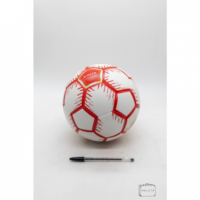 BOLA DE FUTEBOL BRANCA DETALHES VERMELHO - LS