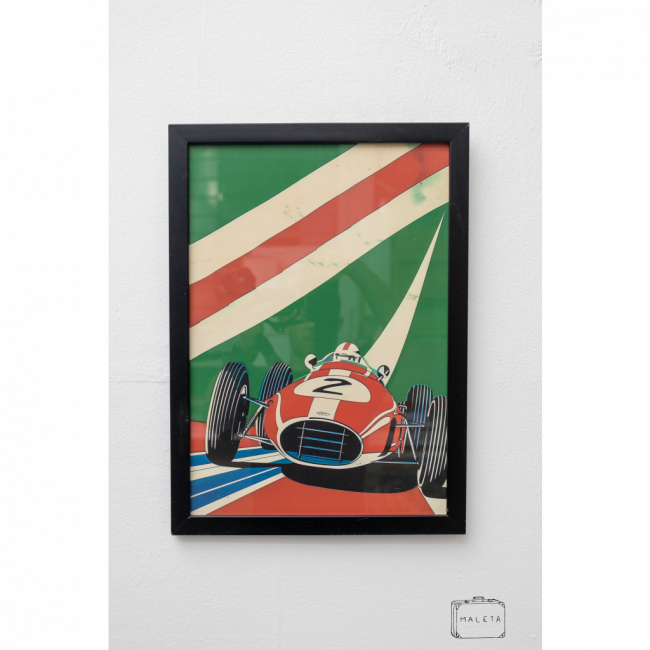 QUADRO CARRO DE CORRIDA VERMELHO - 45X33
