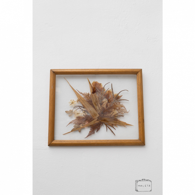 QUADRO FLORES DOURADAS - 18X33