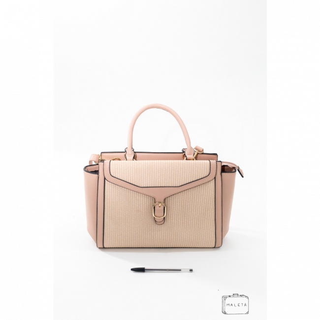 BOLSA FEMININA COURO ROSA