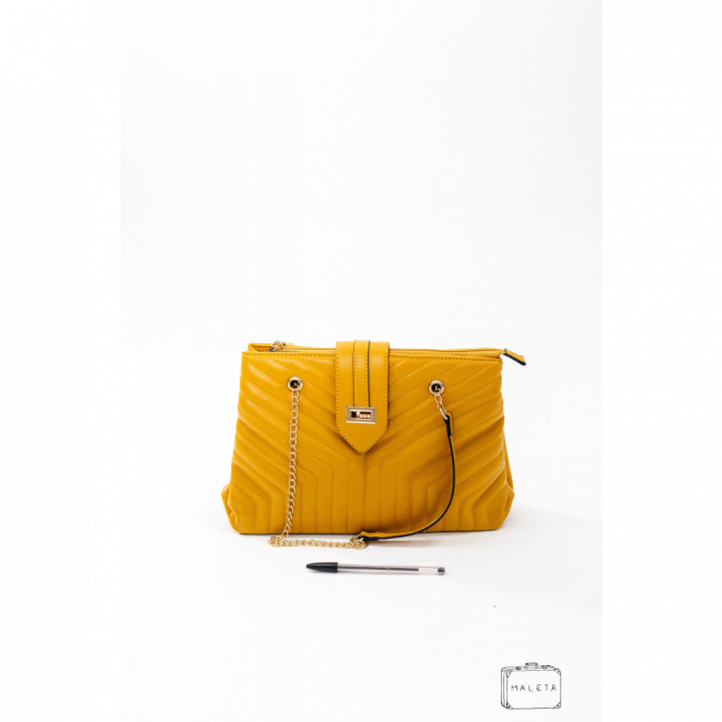 BOLSA FEMININA COURO MOSTARDA