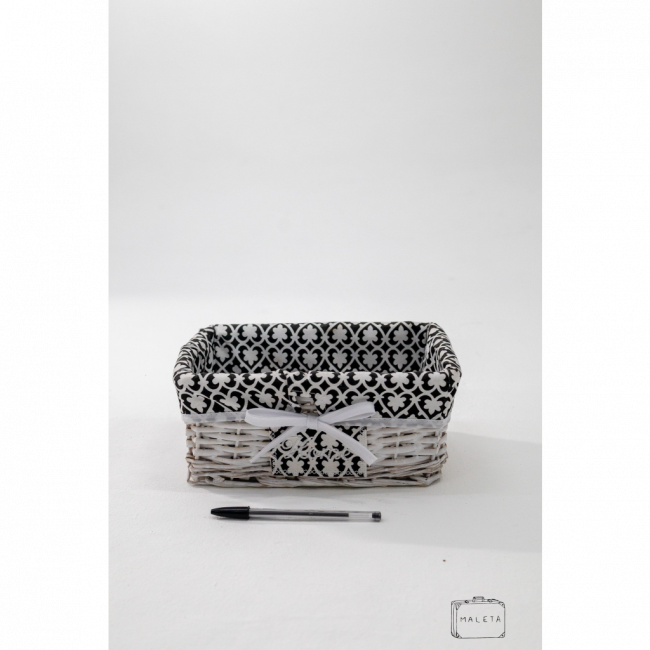 CESTO ORGANIZADOR BRANCO ESTAMPADO 