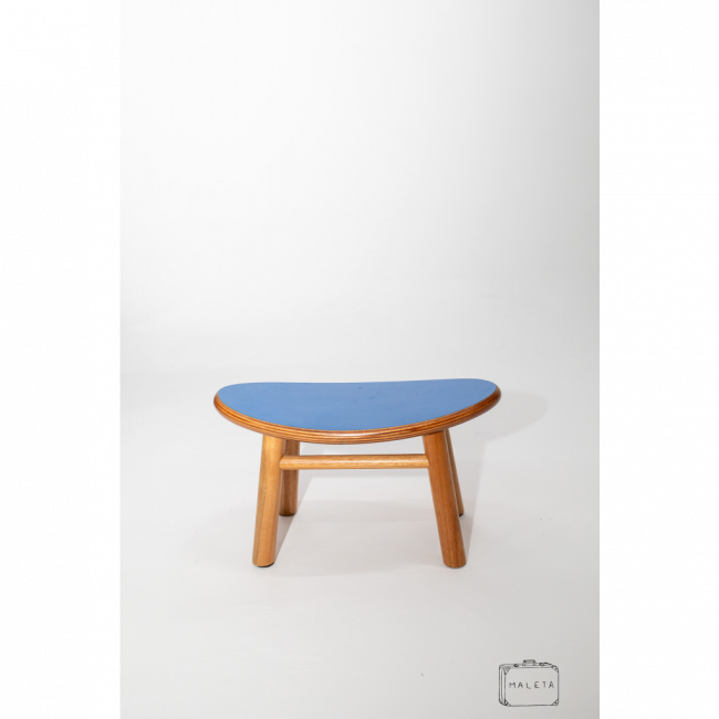 BANCO BAIXO AZUL OVAL