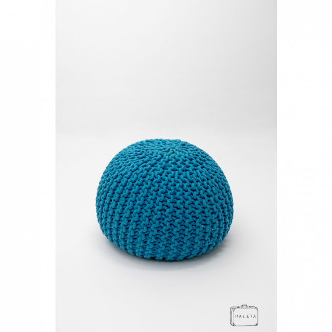 PUFF TRICÔ AZUL