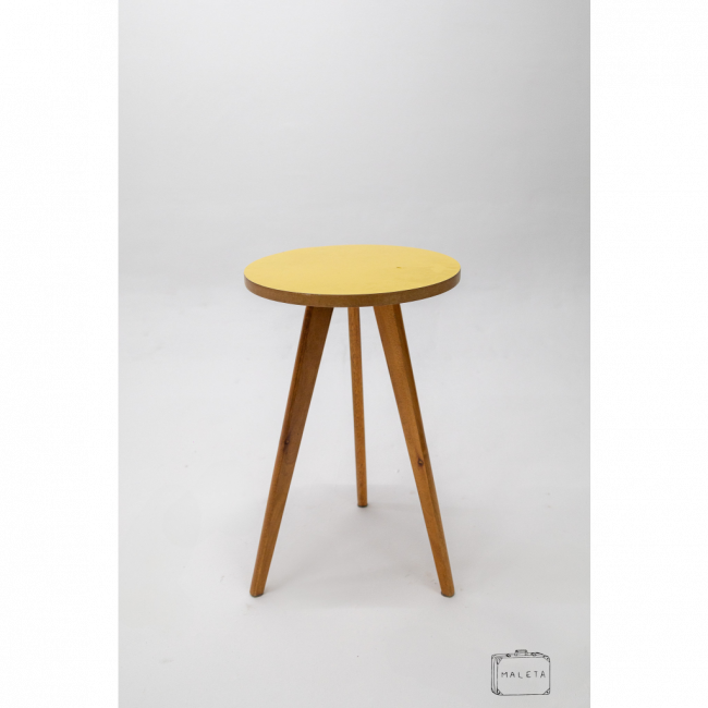 MESA LATERAL REDONDA TAMPO AMARELO
