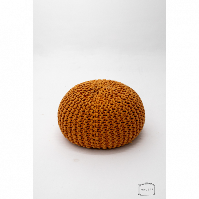 PUFF TRICÔ LARANJA PEQUENO