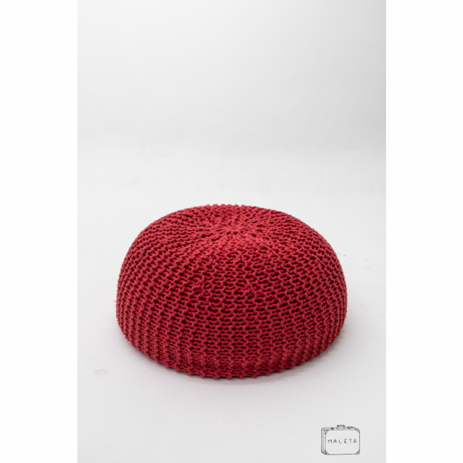 PUFF TRICÔ VERMELHO MÉDIO