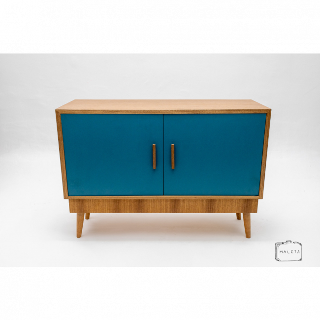 BUFFET MADEIRA DUAS PORTAS AZUL - L1,12XP0,40XA0,80