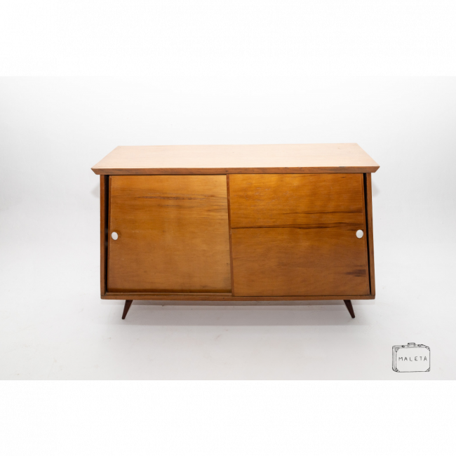BUFFET MADEIRA DUAS PORTAS PUXADOR BRANCO - L1,10XP0,40XA0,76