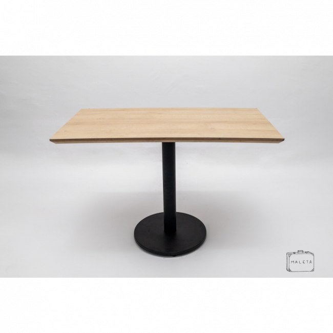 MESA RETANGULAR BASE PRETA TAMPO CLARO - L1,10XP0,69XA0,75