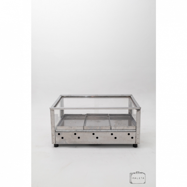 ESTUFA INOX COM VIDRO - L0,56XP0,32XA0,29