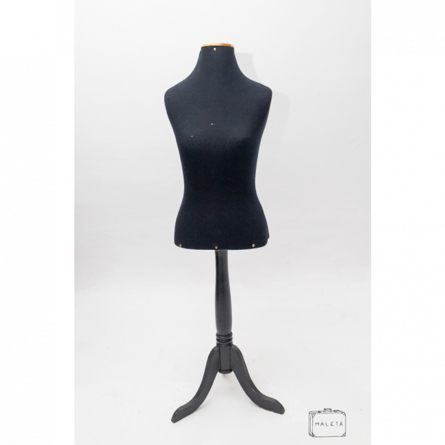 MANEQUIM BUSTO PRETO PEDESTAL - A1,43