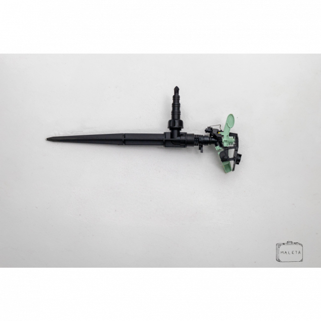 IRRIGADOR GIRATÓRIO PRETO COM DETALHE VERDE MENTA - LS