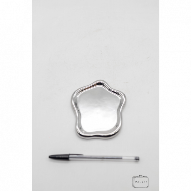 PORTA-OBJETOS ORGÂNICO CROMADO - PEQUENO