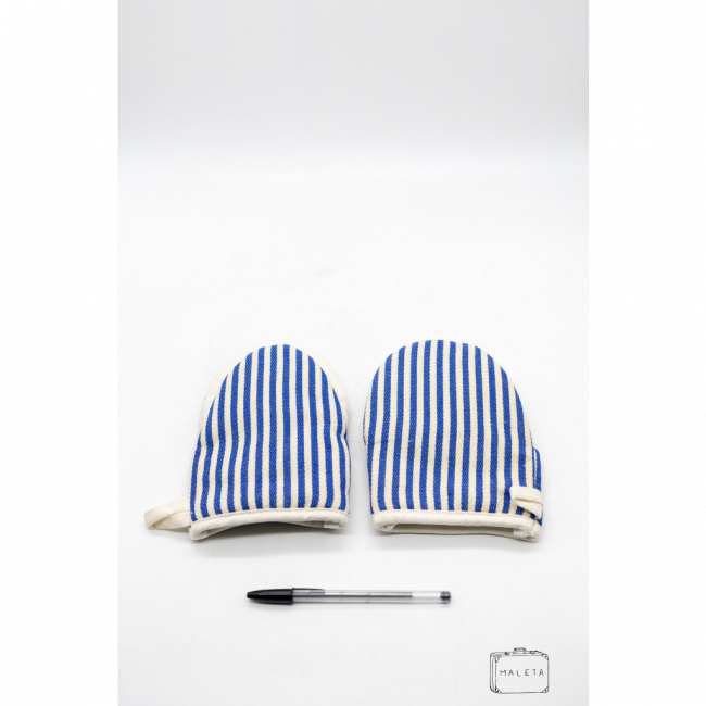 KIT LUVA TÉRMICA AZUL LISTRADA (02 PEÇAS)