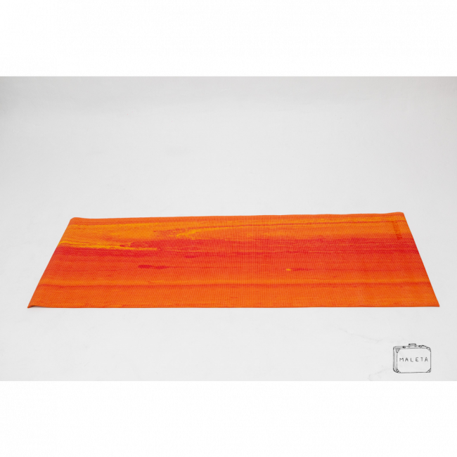 TAPETE PARA YOGA LARANJA, AMARELO E VERMELHO